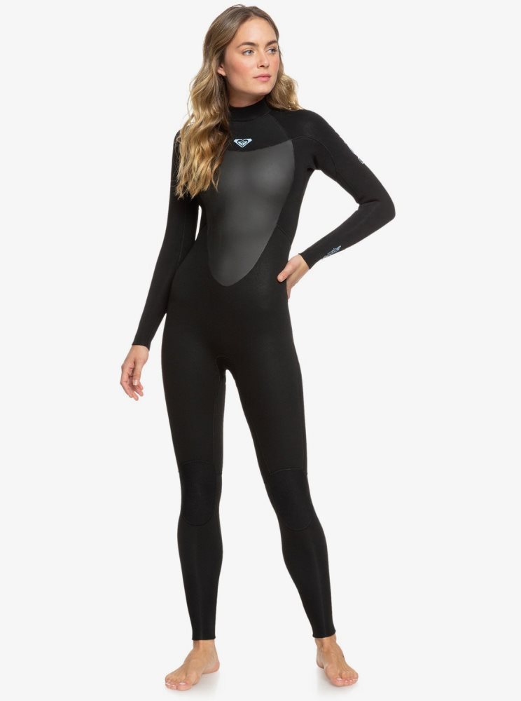 Black Women's Roxy 4/3mm Prologue Back Zip Wetsuit | USA IPYS-39407