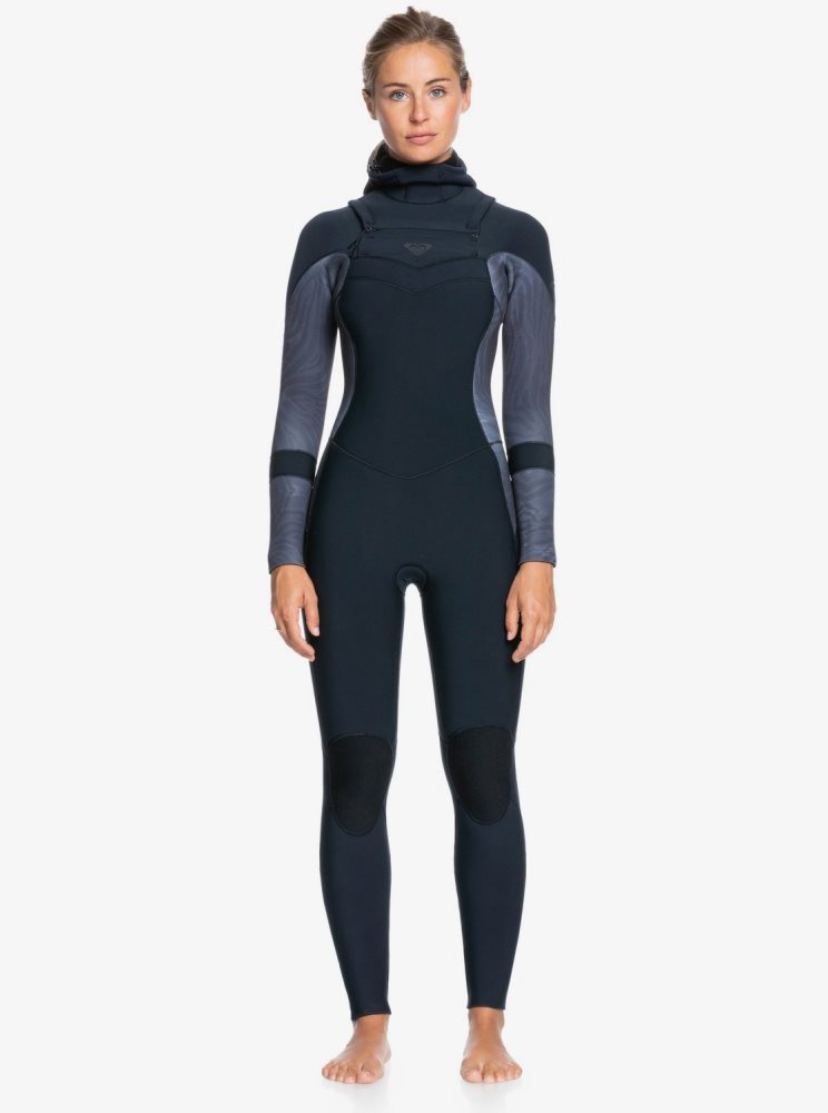 Black Women's Roxy 5/4/3mm Syncro GBS Hooded L/SL Wetsuit | USA CSOW-95180