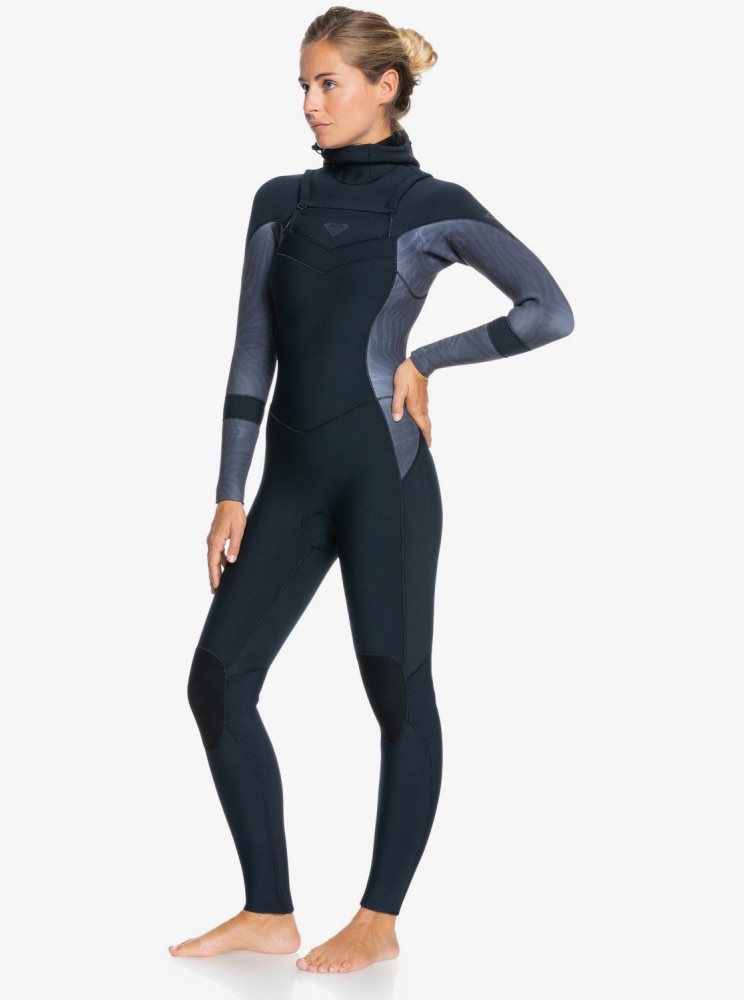 Black Women's Roxy 5/4/3mm Syncro GBS Hooded L/SL Wetsuit | USA CSOW-95180