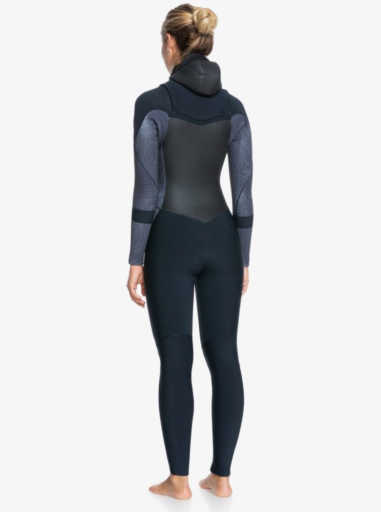 Black Women's Roxy 5/4/3mm Syncro GBS Hooded L/SL Wetsuit | USA CSOW-95180