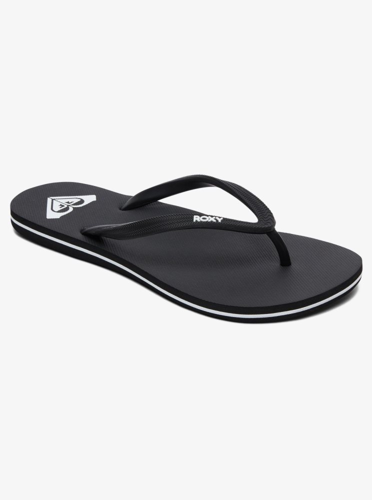 Black Women's Roxy Azul Basic Flip Flops | USA UMBH-41908