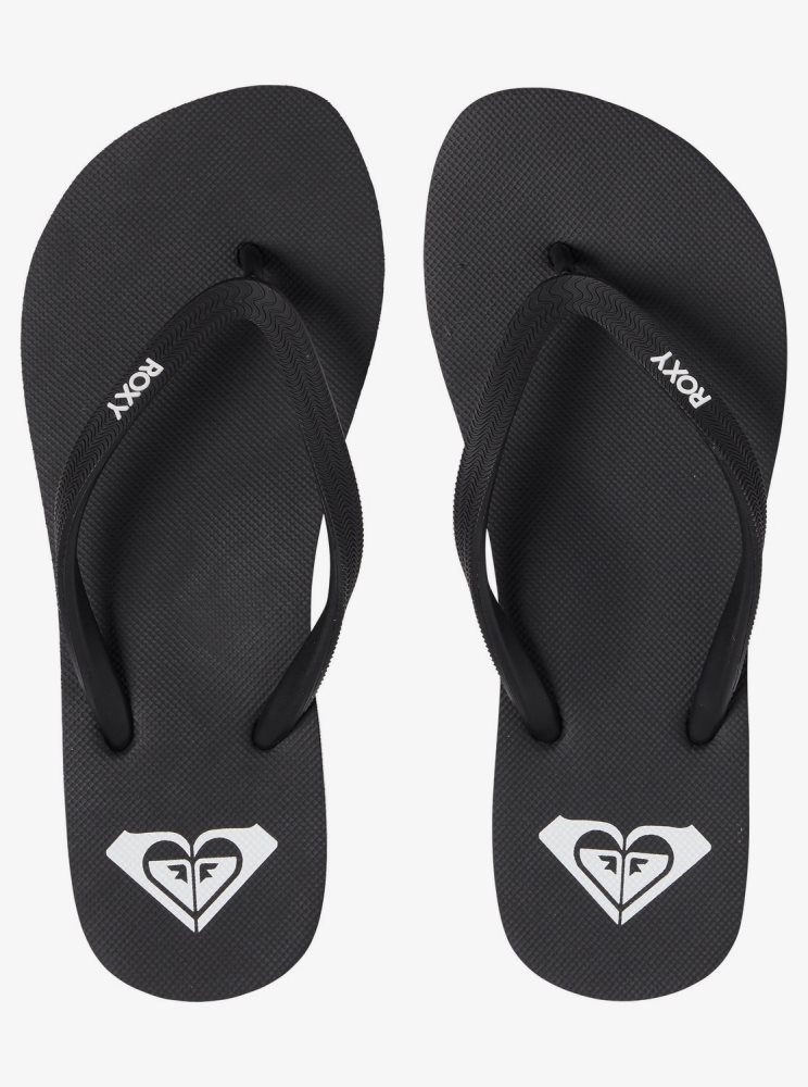 Black Women's Roxy Azul Basic Flip Flops | USA UMBH-41908