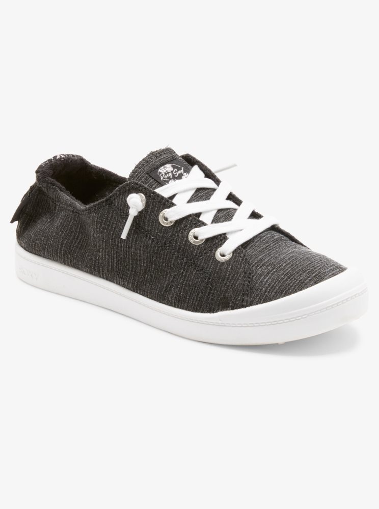 Black Women\'s Roxy Bayshore Plus Sneakers | USA GPHJ-17526