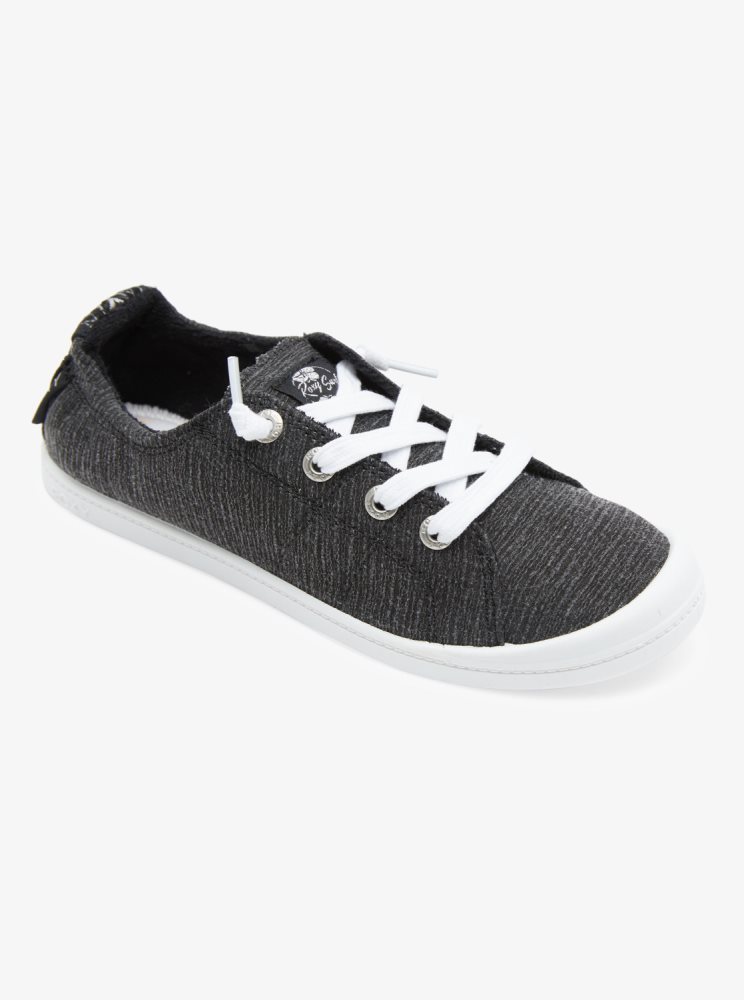 Black Women\'s Roxy Bayshore Sneakers | USA WVIT-20918