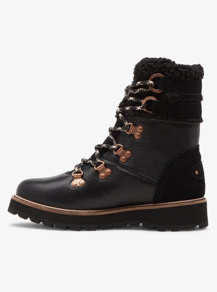 Black Women's Roxy Brandi Lace-Up Boots | USA UCZI-92480