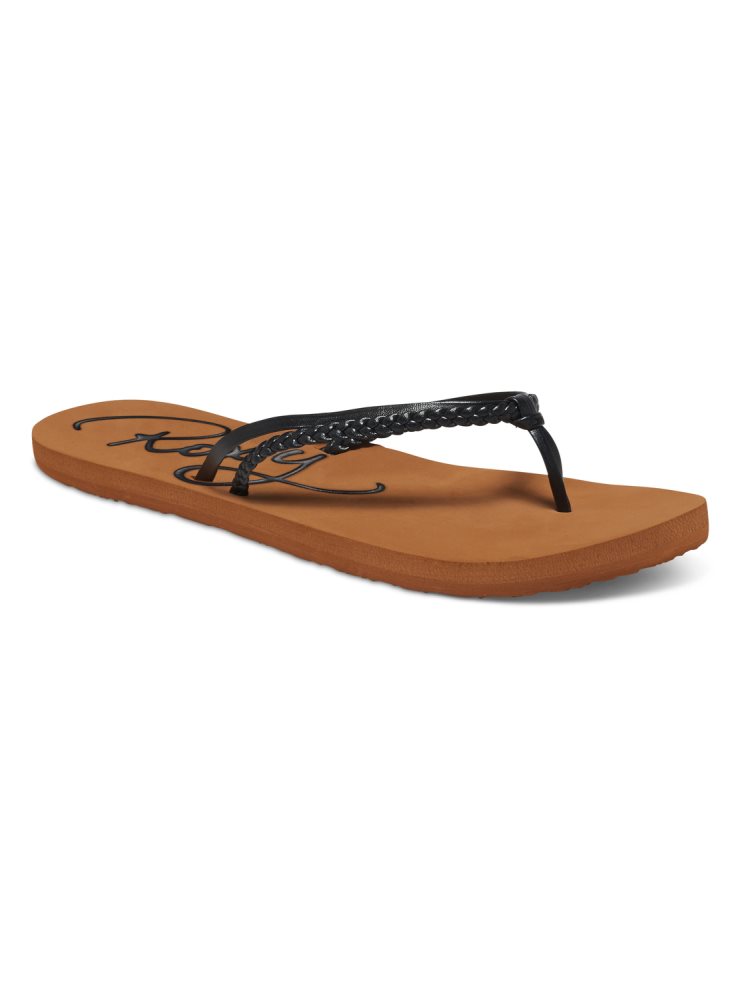 Black Women\'s Roxy Cabo Sandals | USA CEWD-95036