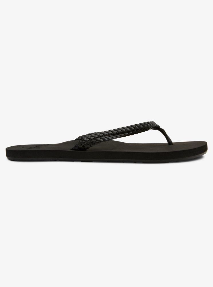 Black Women's Roxy Costas Flip Flops | USA GKYB-43187