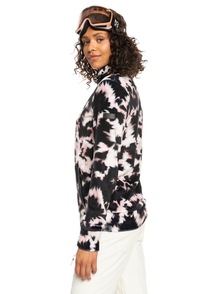 Black Women's Roxy Deltine Fleece Pullover Jackets | USA THLB-45189