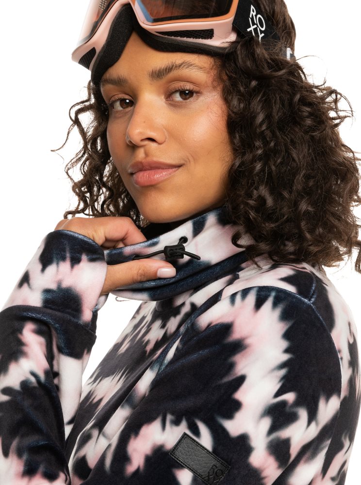 Black Women's Roxy Deltine Fleece Pullover Jackets | USA THLB-45189