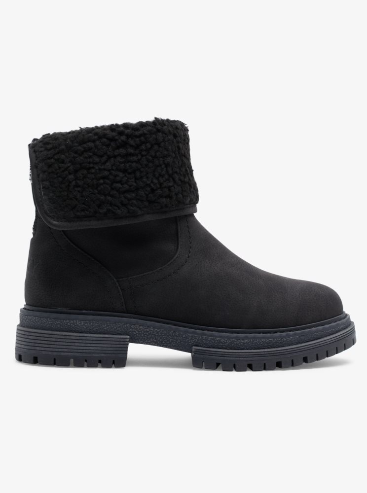 Black Women's Roxy Fall Slip-On Boots | USA RANB-28307