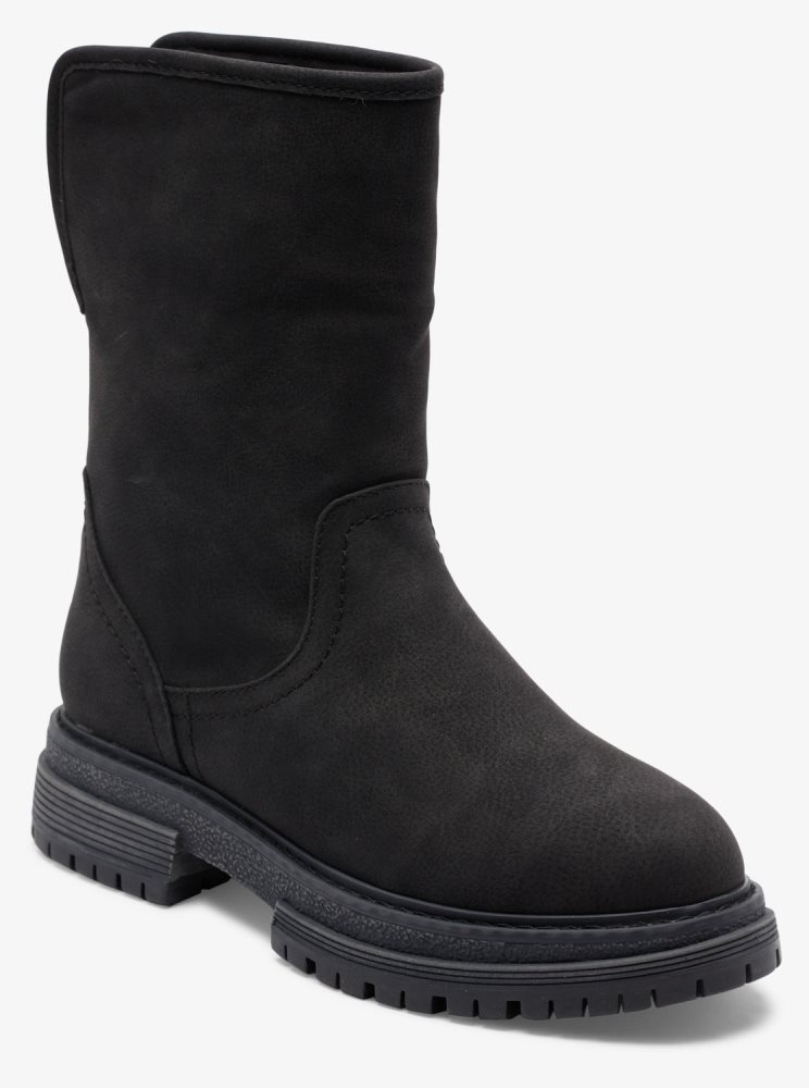 Black Women's Roxy Fall Slip-On Boots | USA RANB-28307