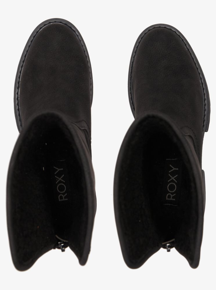 Black Women's Roxy Fall Slip-On Boots | USA RANB-28307