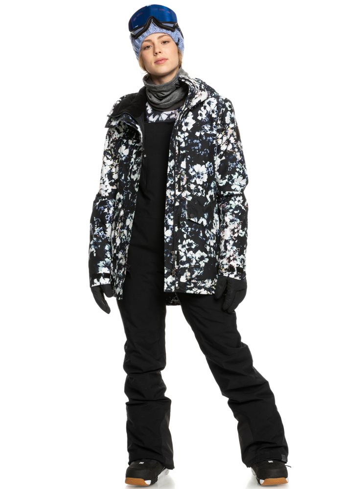 Black Women's Roxy GORE-TEX® Glade Printed Insulated Ski Jackets | USA YBDE-23674