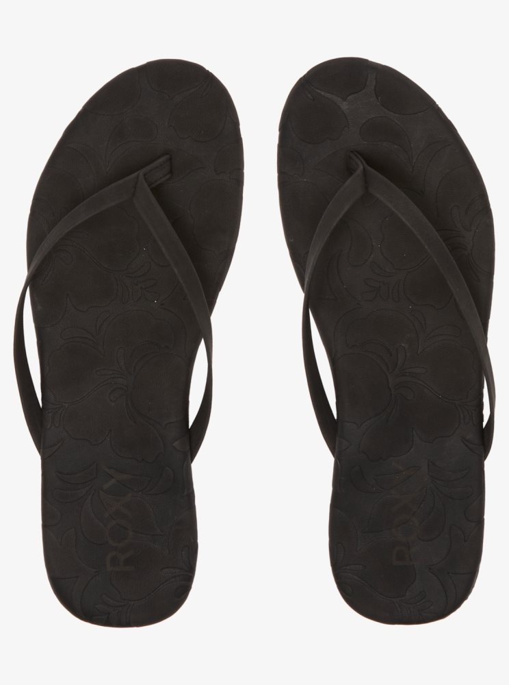 Black Women's Roxy Gabbie Flip Flops | USA EIQA-45089