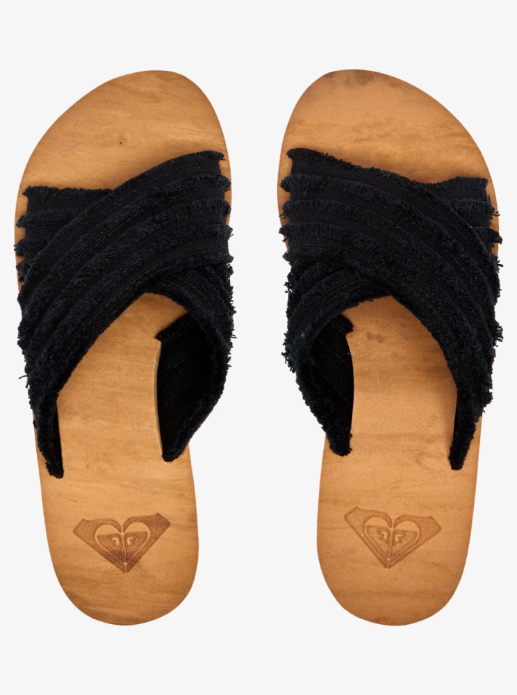 Black Women's Roxy Kamea Wahine Sandals | USA DYRB-10794