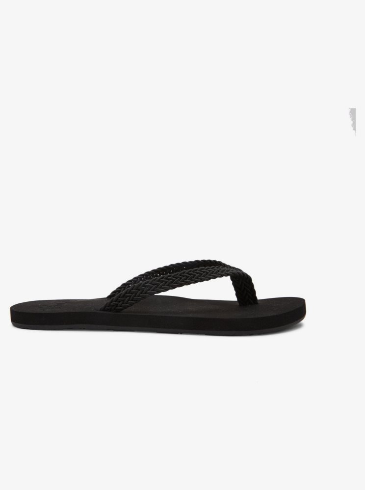 Black Women's Roxy Malia Flip Flops | USA HMLZ-20968