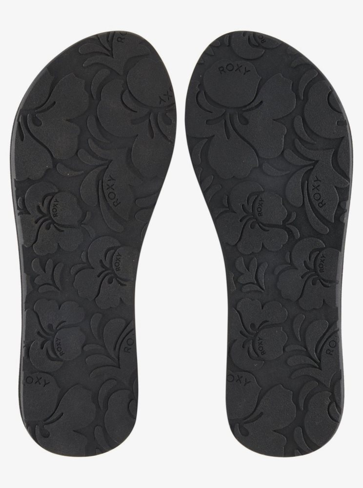 Black Women's Roxy Malia Flip Flops | USA HMLZ-20968