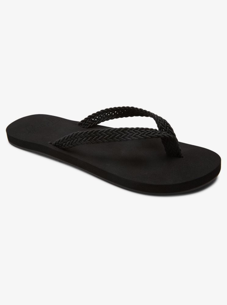 Black Women\'s Roxy Malia Flip Flops | USA HMLZ-20968