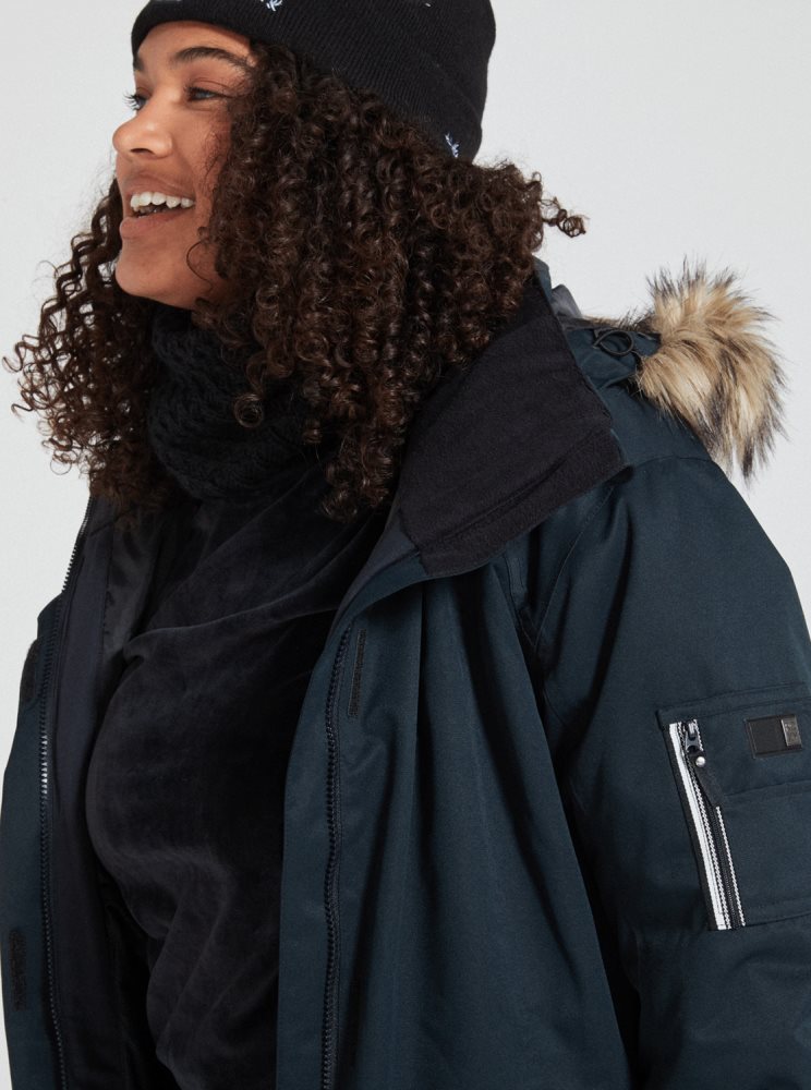 Black Women's Roxy Meade Insulated Ski Jackets | USA VGJL-56284