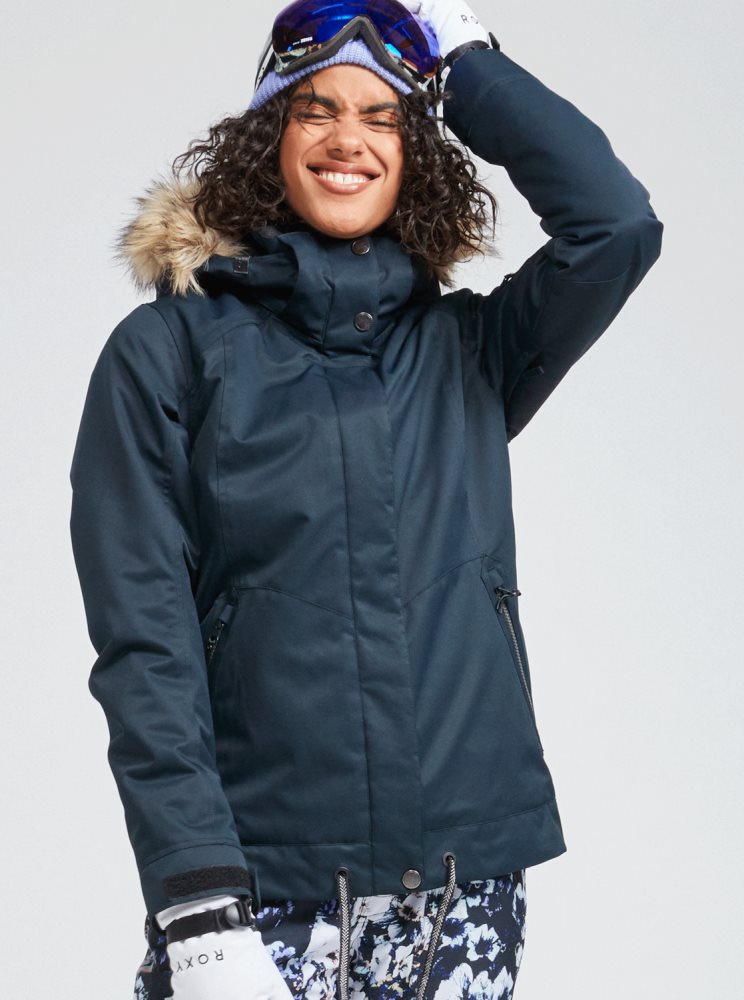 Black Women's Roxy Meade Insulated Ski Jackets | USA VGJL-56284