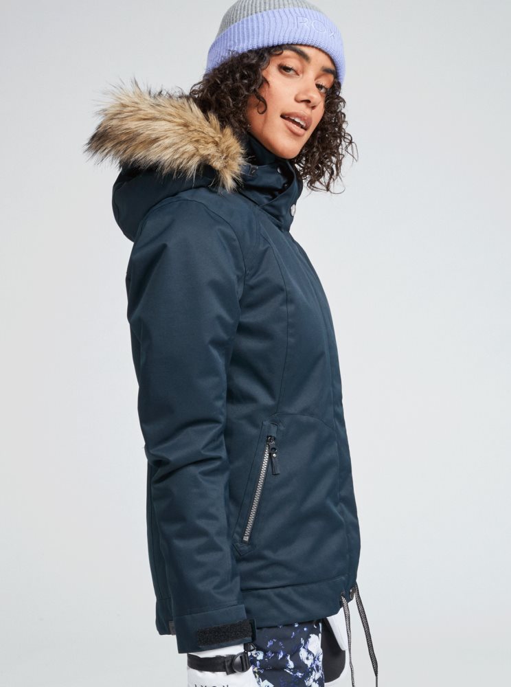 Black Women's Roxy Meade Insulated Ski Jackets | USA VGJL-56284