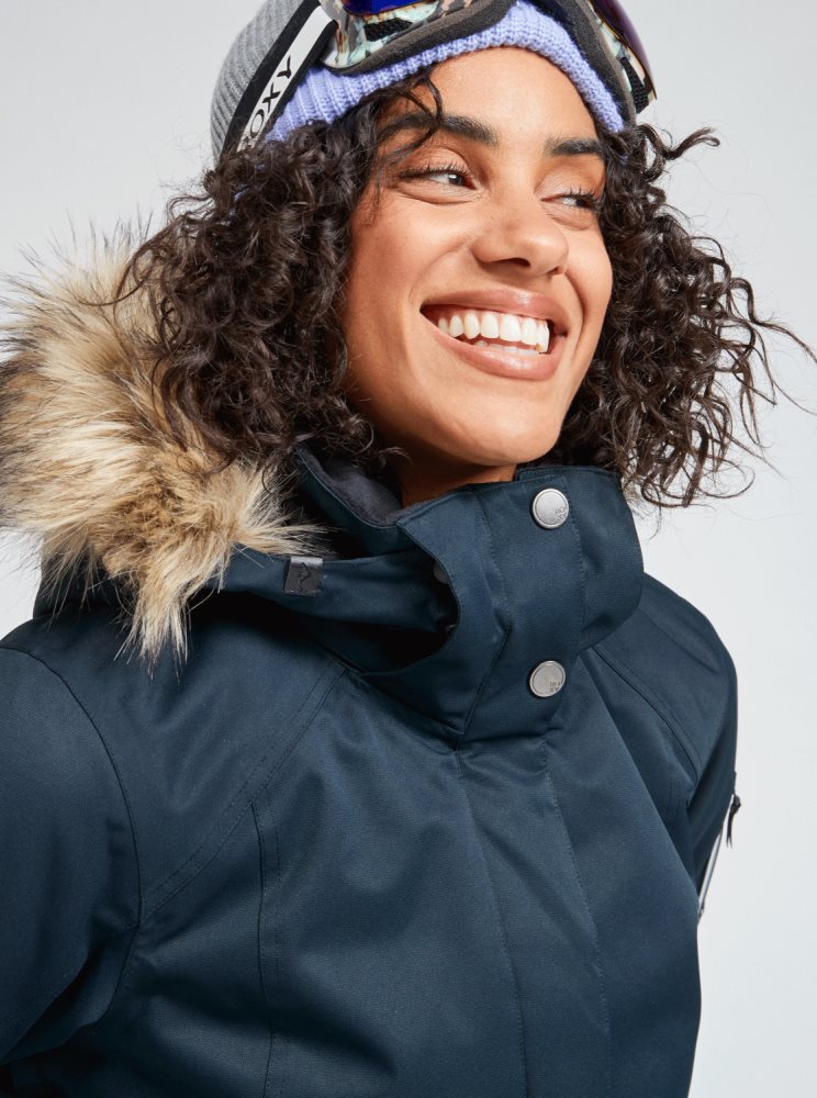 Black Women's Roxy Meade Insulated Ski Jackets | USA VGJL-56284