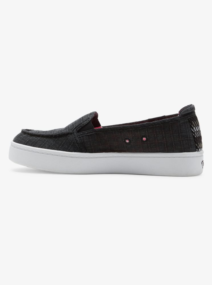 Black Women's Roxy Minnow Plus Sneakers | USA AEXT-87961