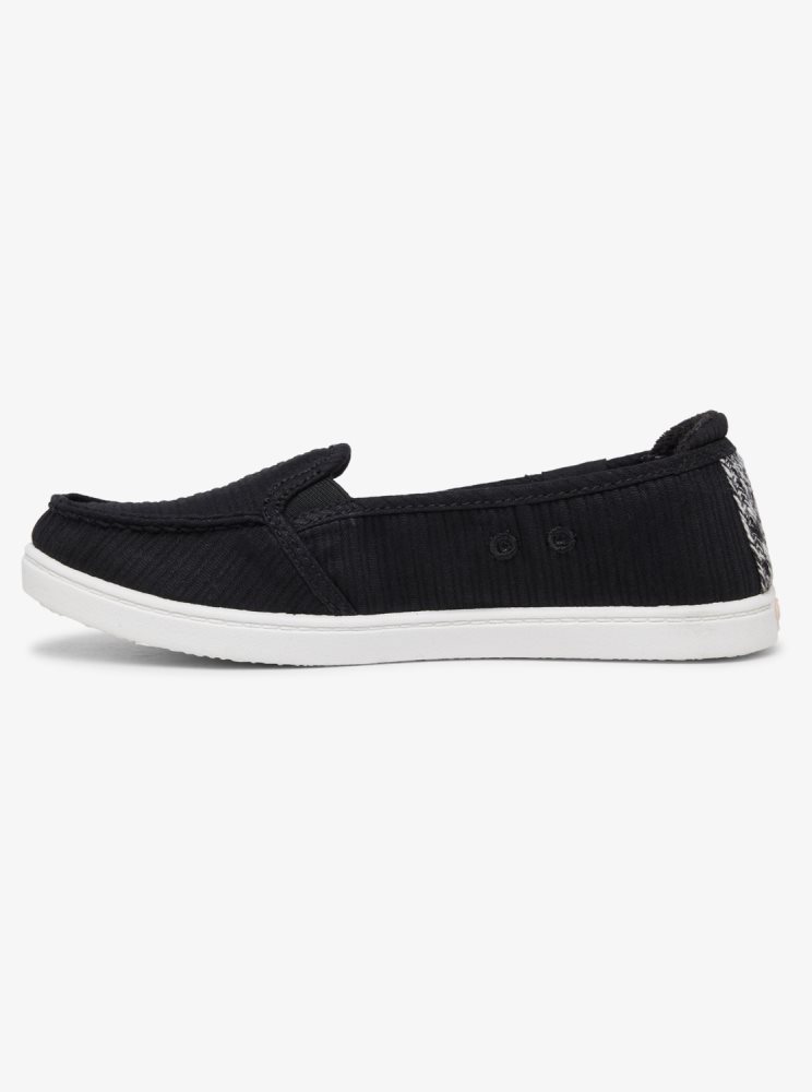 Black Women's Roxy Minnow Slip On Shoes | USA FXYW-41928