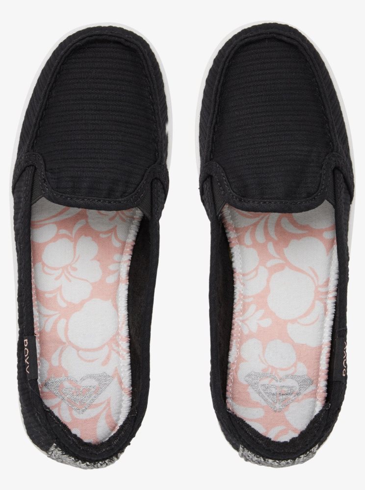 Black Women's Roxy Minnow Slip On Shoes | USA TBSC-31582