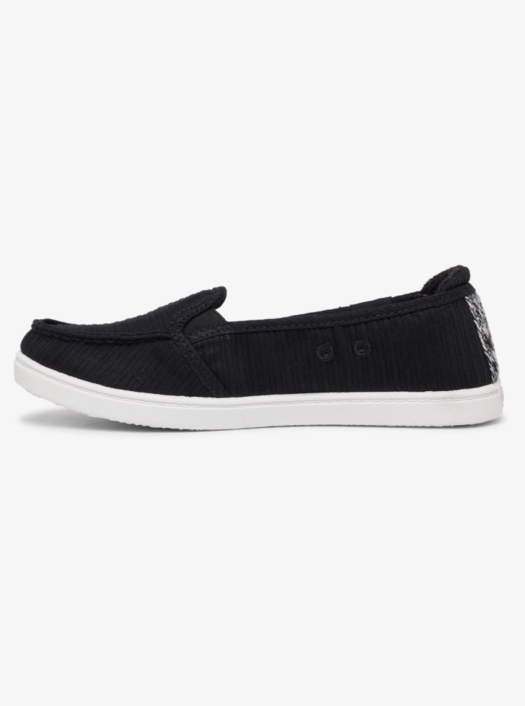 Black Women's Roxy Minnow Slip On Shoes | USA TBSC-31582