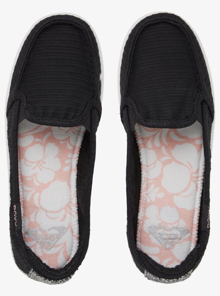 Black Women's Roxy Minnow Slip On Shoes | USA TBSC-31582