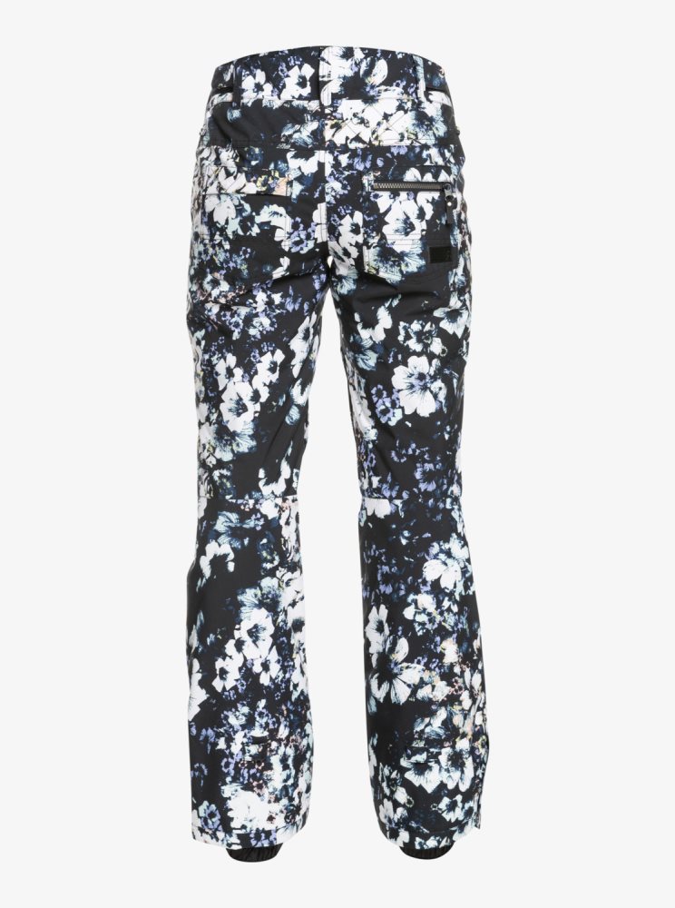 Black Women's Roxy Nadia Printed Insulated Snow Pants | USA RBJS-60718