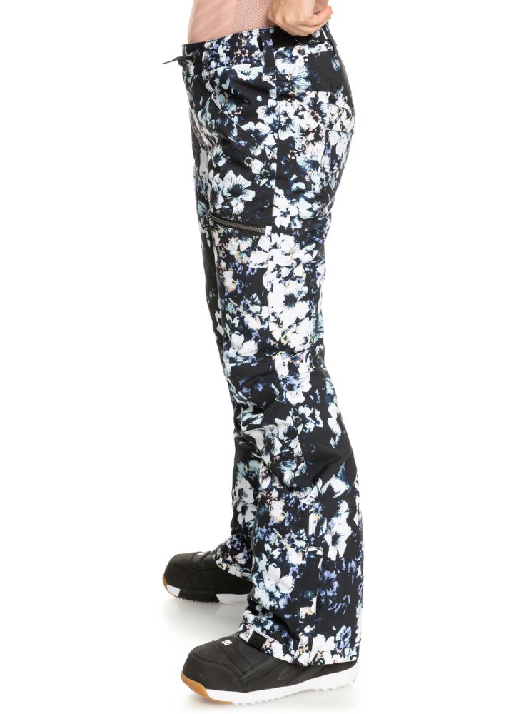 Black Women's Roxy Nadia Printed Insulated Snow Pants | USA RBJS-60718