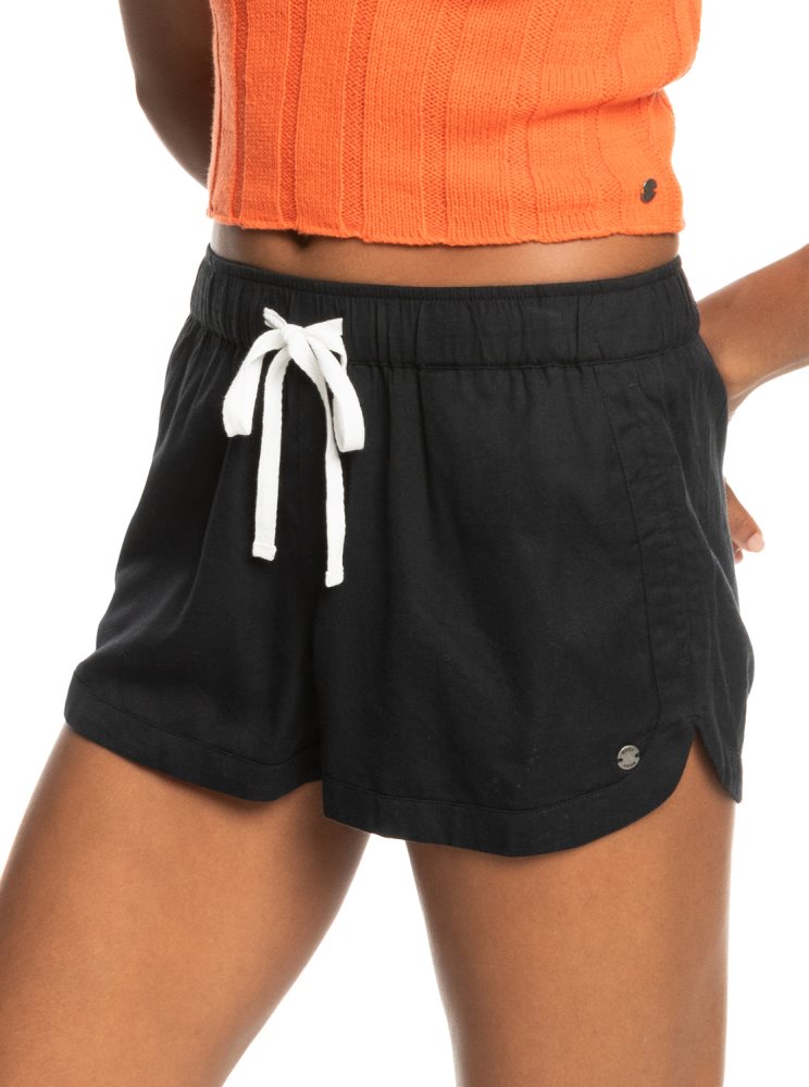 Black Women's Roxy New Impossible Love Elasticized Shorts | USA VJFQ-71239