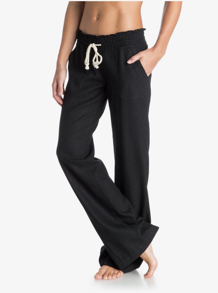 Black Women's Roxy Oceanside Flared Pants | USA MHJB-67513