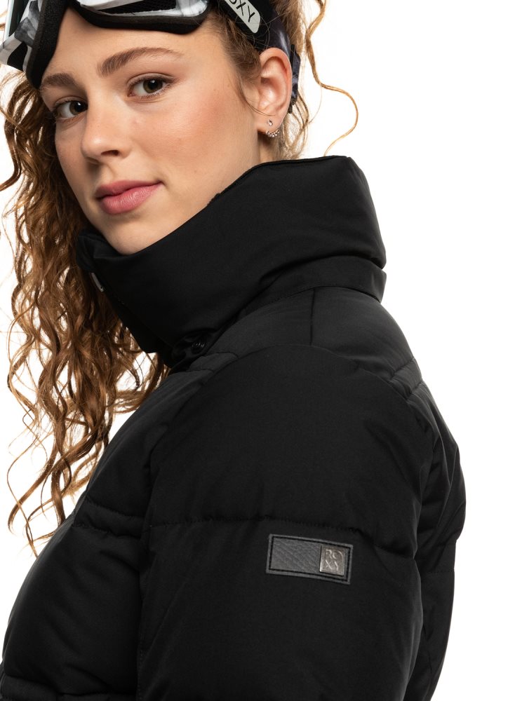 Black Women's Roxy Quinn Insulated Ski Jackets | USA IUTN-12059