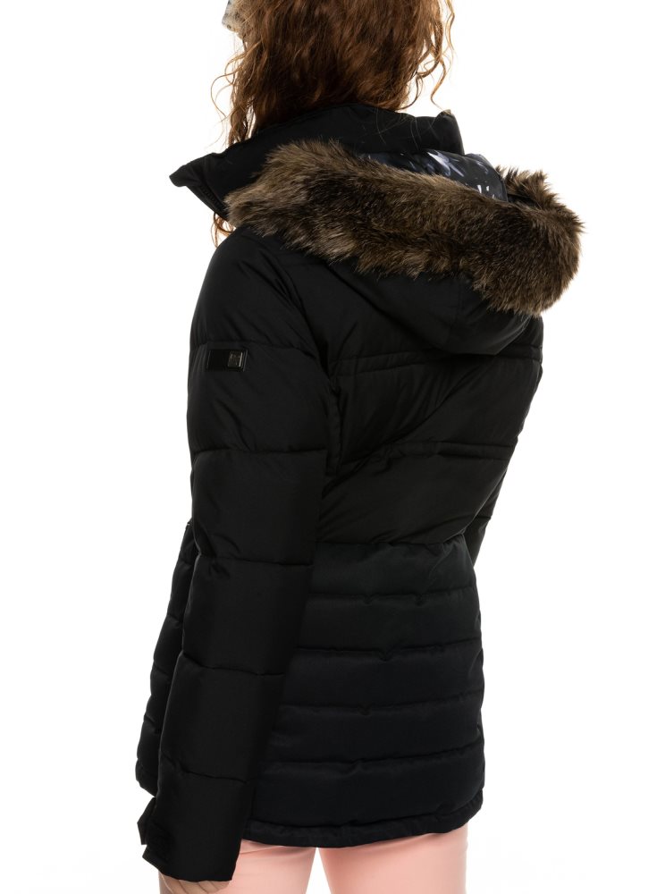 Black Women's Roxy Quinn Insulated Ski Jackets | USA IUTN-12059