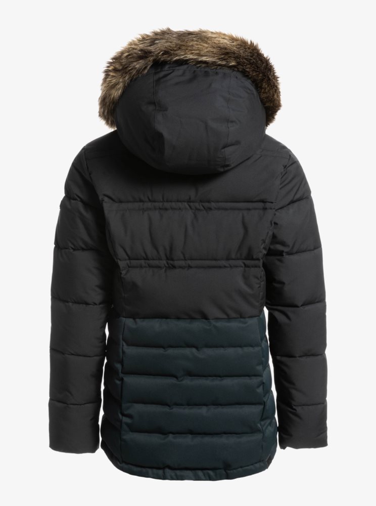 Black Women's Roxy Quinn Insulated Ski Jackets | USA IUTN-12059