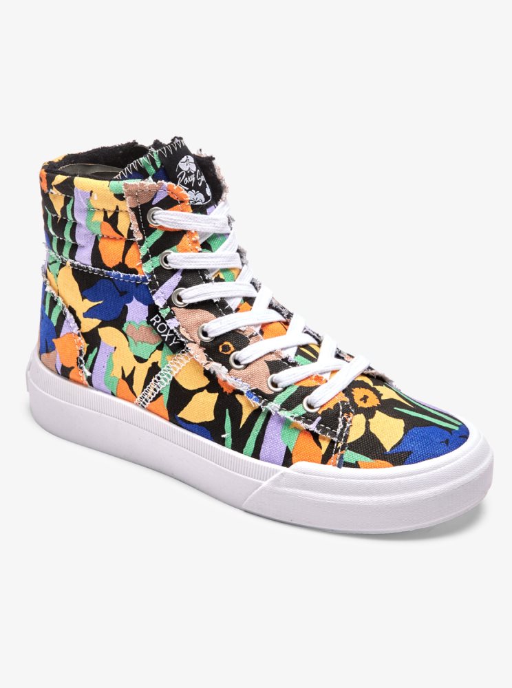 Black Women's Roxy Rae Mid-Top Sneakers | USA BXQW-73901