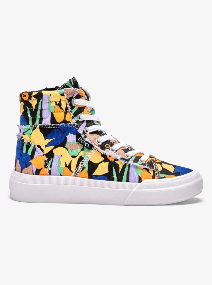 Black Women's Roxy Rae Mid-Top Sneakers | USA BXQW-73901