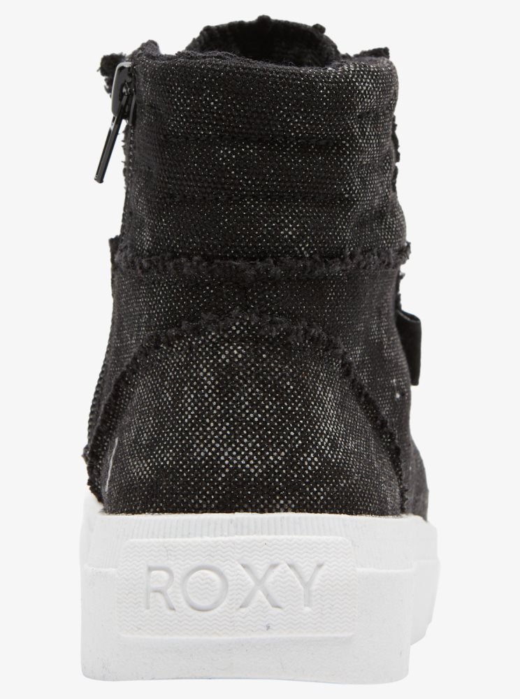 Black Women's Roxy Rae Mid-Top Sneakers | USA PVMZ-28379