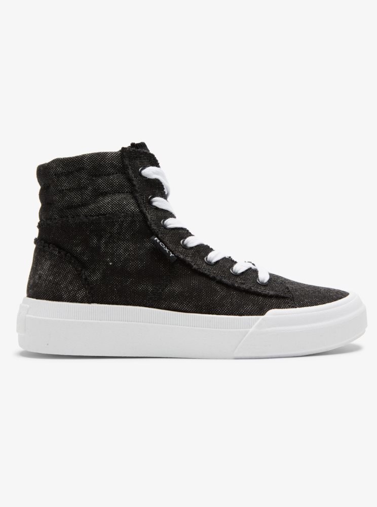 Black Women's Roxy Rae Mid-Top Sneakers | USA PVMZ-28379