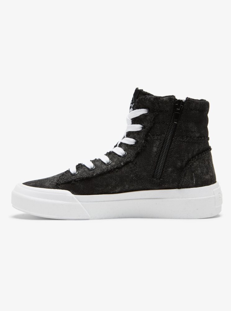 Black Women's Roxy Rae Mid-Top Sneakers | USA PVMZ-28379