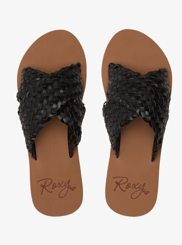 Black Women's Roxy Roselani Sandals | USA WIBN-98254