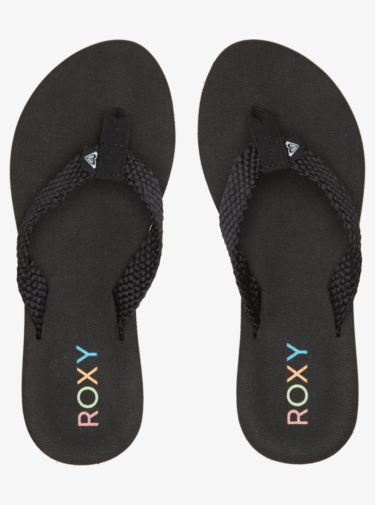 Black Women's Roxy Send It Sandals | USA BCUM-18365