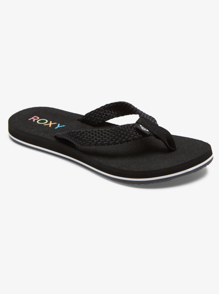 Black Women\'s Roxy Send It Sandals | USA BCUM-18365