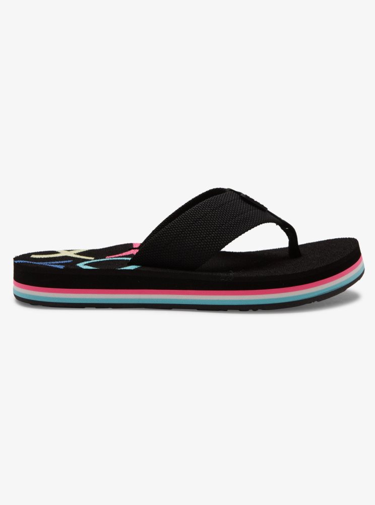 Black Women's Roxy Send It Sandals | USA XZUI-28014