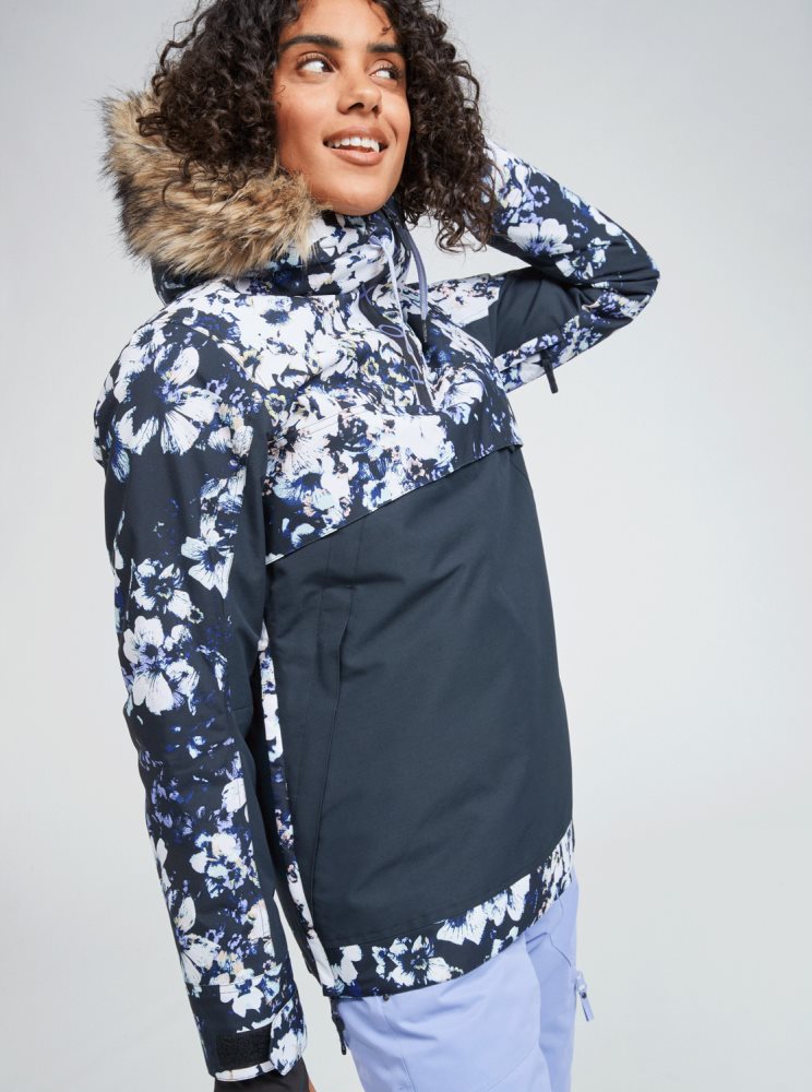 Black Women\'s Roxy Shelter Insulated Ski Jackets | USA DEUC-03914