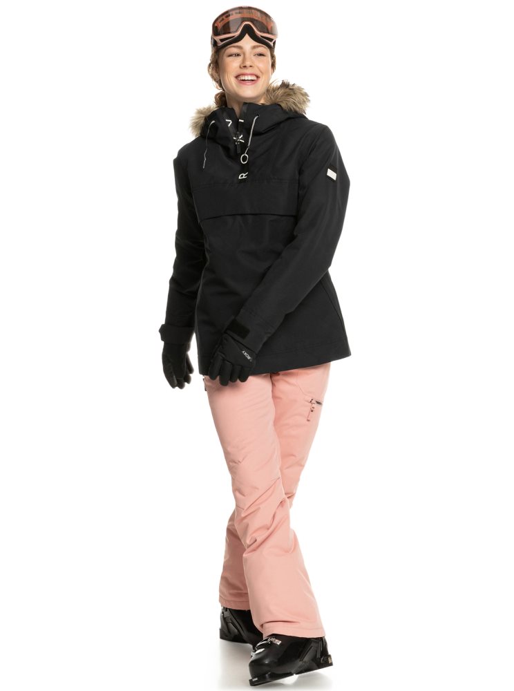 Black Women's Roxy Shelter Insulated Ski Jackets | USA MOZY-06249