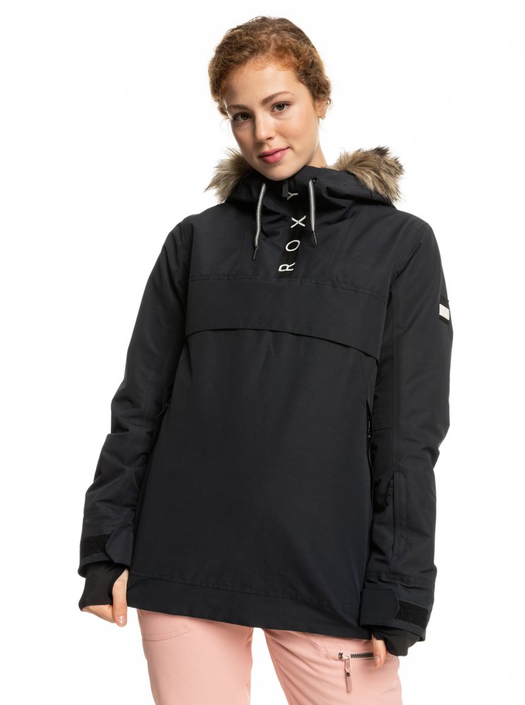 Black Women\'s Roxy Shelter Insulated Ski Jackets | USA MOZY-06249